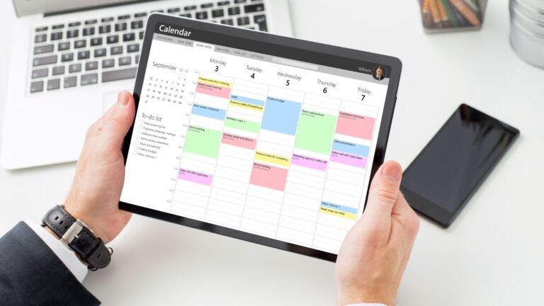 Kalenderansicht auf dem Tablet