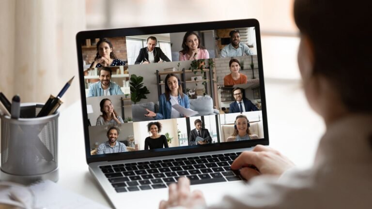 voice transcription (1) Video-Konferenz mit vielen Teilnehmern