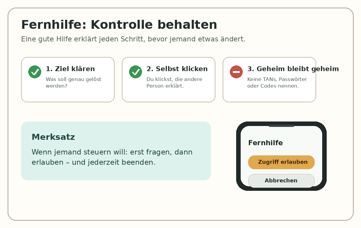 Bildhilfe: Fernhilfe kontrolliert erlauben und beenden