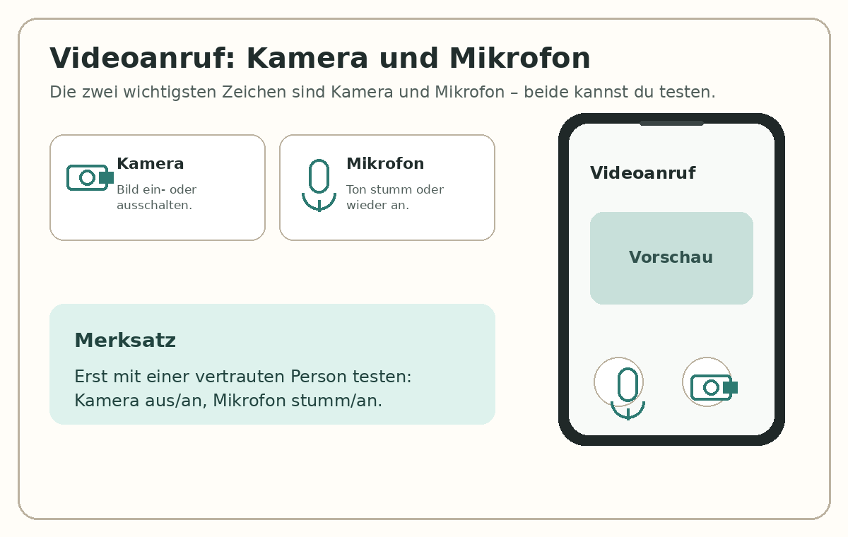 Bildhilfe: Kamera- und Mikrofon-Zeichen im Videoanruf erkennen