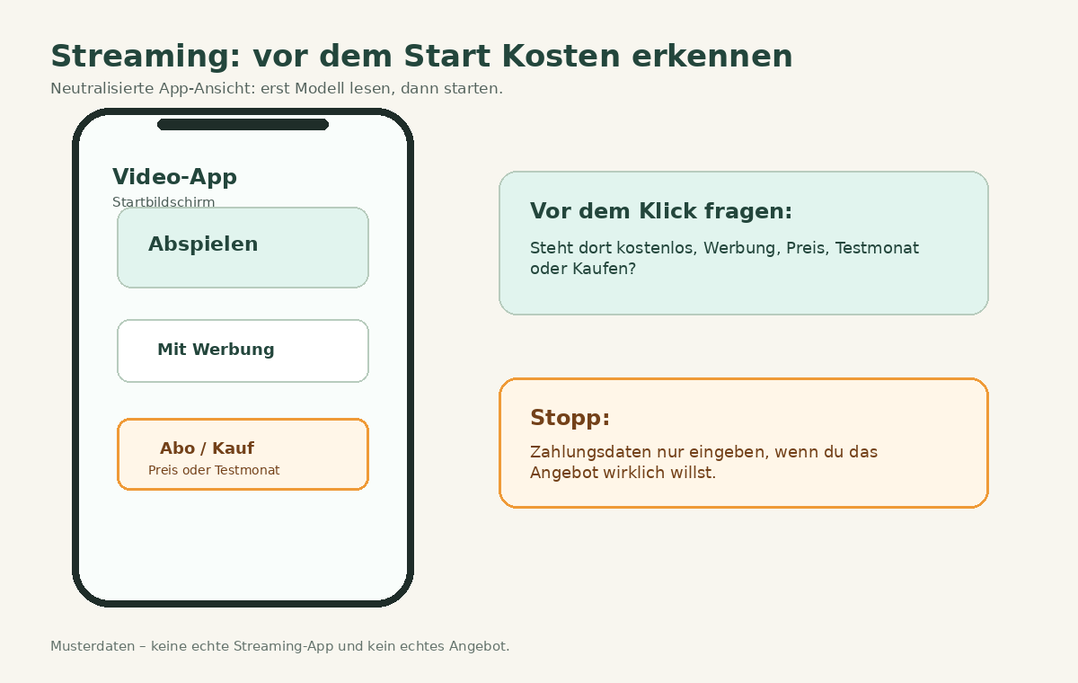 Bildhilfe: Streaming-Kostenmodell vor dem Start erkennen