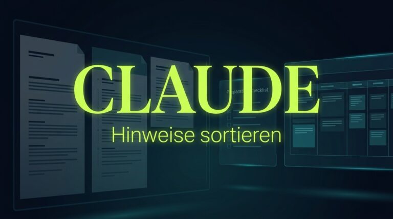 Claude: Formularhinweise sortieren