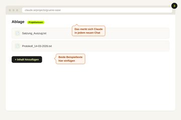 Wireframe: Ablage mit zwei abgelegten Dokumenten