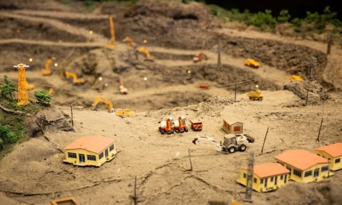 Miniaturen Modell Landschaft mit Häusern